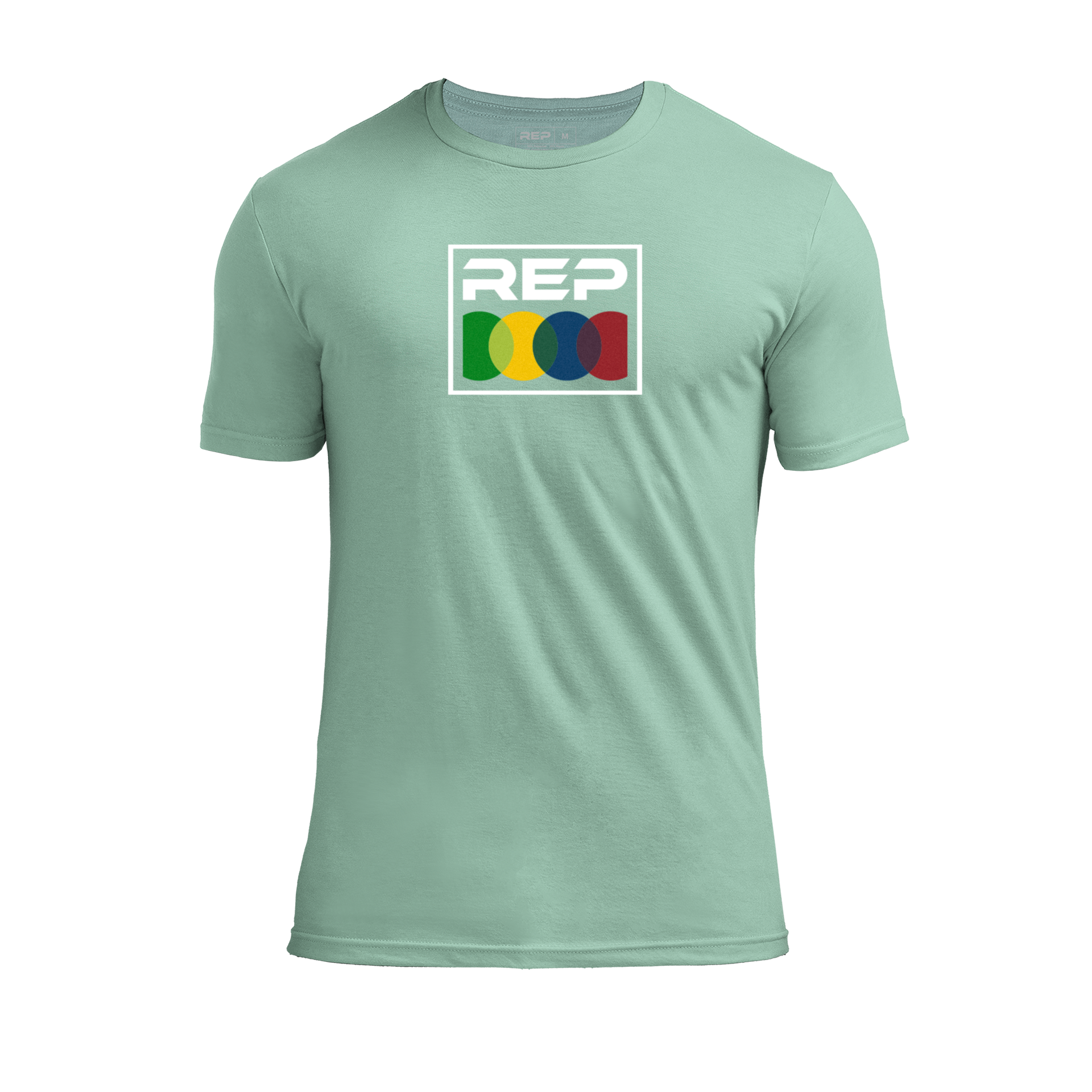 Stacked Tri-Blend Crew T-Shirt - Heather Sage/White / X-Small
